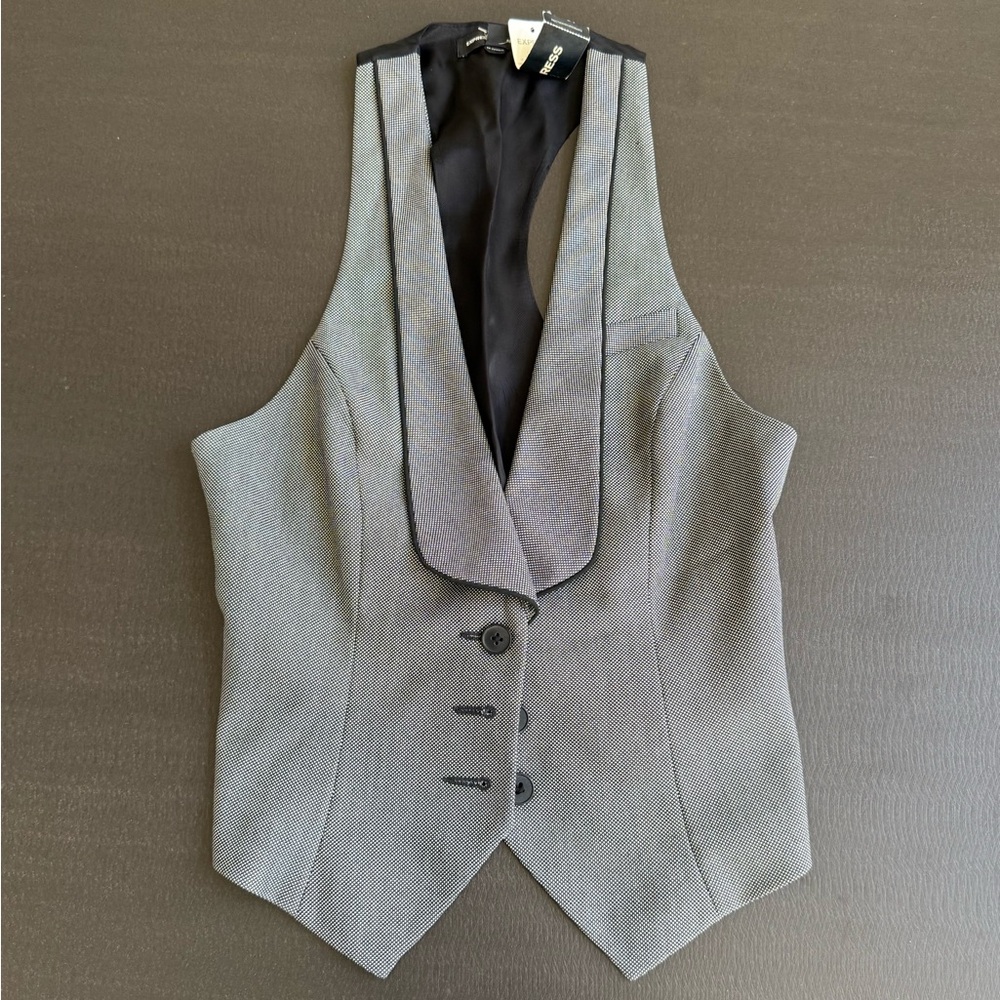 Express Gray Shawl Lapel Vest